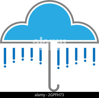 Rainy Umbrella  logo icon concept Stock Vector