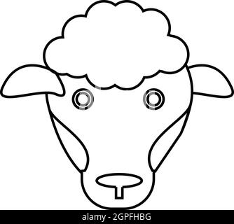 Sheep icon, outline style Stock Vector