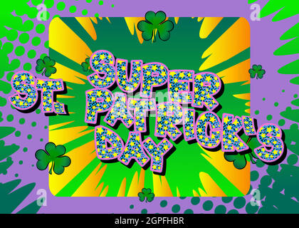 St. Patrick's Day comic book greeting card. Stock Vector