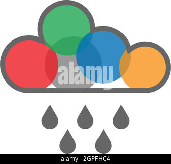 Rainy cloud logo icon concept Stock Vector