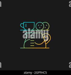 Tea stations gradient vector icon for dark theme Stock Vector