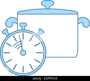 Pan With Stopwatch Icon Stock Vector