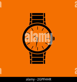 Business Woman Watch Icon Stock Vector