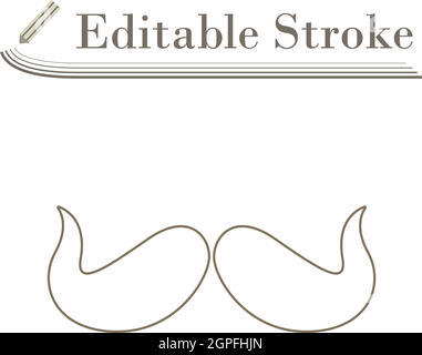 Poirot Mustache Icon Stock Vector