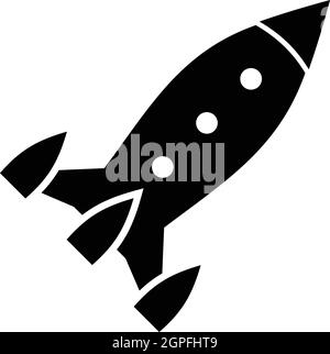 Aircraft rocket icon, simple style Stock Vector