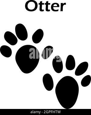 Otter Footprint Stock Vector