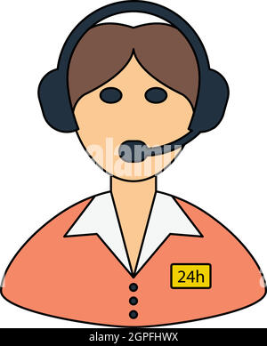 24 Hour Operator Icon Stock Vector