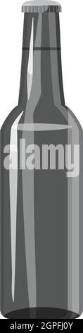 Beer bottle icon, gray monochrome style Stock Vector