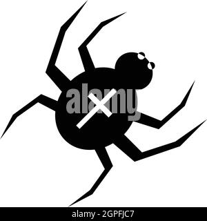 Spider with cross on back icon, simple style Stock Vector