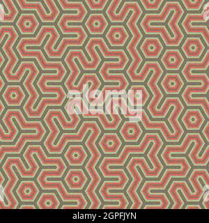 Computer-generated Hexagon Tile Connection art background design illustration Stock Vector