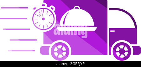 Fast Food Delivery Car Icon Stock Vector