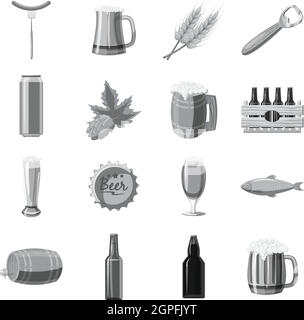 Beer icon, gray monochrome style Stock Vector