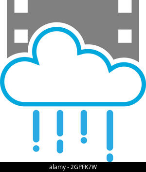 Filmstrip  logo icon rain concept illustration Stock Vector