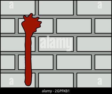 Blood On Brick Wall Icon Stock Vector