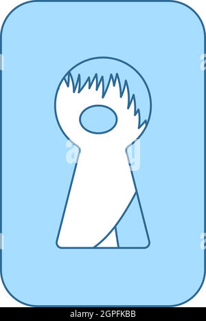 Criminal Peeping Through Keyhole Icon Stock Vector