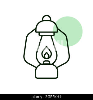 Vintage camping lantern vector icon Stock Vector