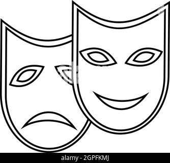 Carnival mask icon, outline style Stock Vector