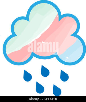 Rainy cloud logo icon concept Stock Vector