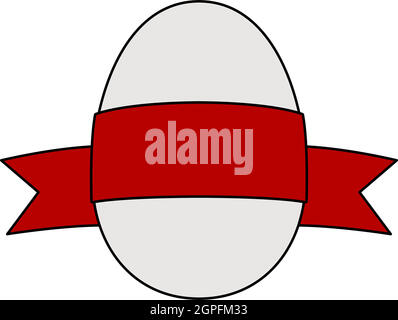 Easter Egg With Ribbon Icon Stock Vector