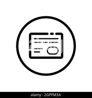 Credit card. Payment options. Commerce outline icon in a circle. Vector illustration Stock Vector