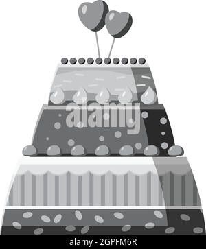 Wedding cake icon, gray monochrome style Stock Vector