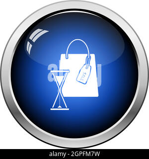 Sale Bag With Hourglass Icon Stock Vector