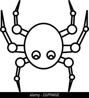Spider icon, outline style Stock Vector