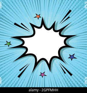Retro speech bubble on light blue background Stock Vector