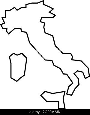 Map of Italy icon, outline style Stock Vector