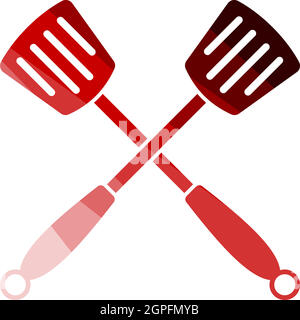 Crossed Frying Spatula Stock Vector