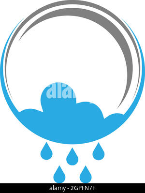 Rainy cloud logo icon concept Stock Vector