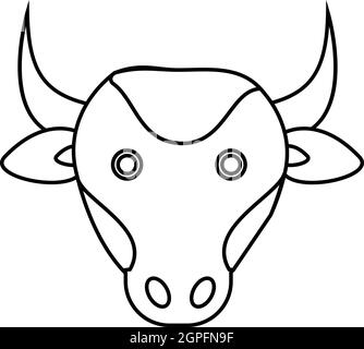 Cow icon, outline style Stock Vector
