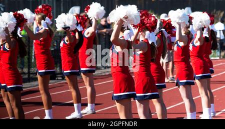 Washington Redskin NFL football team cheerleader, The Redskinettes at  FedEx Field in Landover Maryland Stock Photo - Alamy