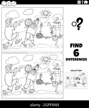 differences educational game with kids playing in the park Stock Vector ...