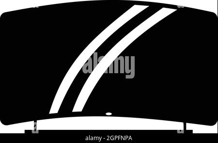 Modern curved TV with blank screen mockup. Vector illustration Stock ...