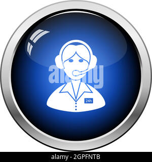 24 Hour Operator Icon Stock Vector