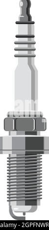 Spark plug icon, gray monochrome style Stock Vector