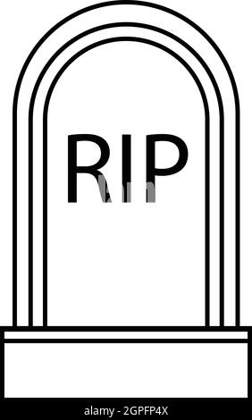 Grave RIP icon, outline style Stock Vector