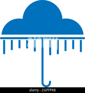 Rainy Umbrella  logo icon concept Stock Vector