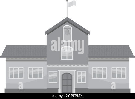 School icon, gray monochrome style Stock Vector