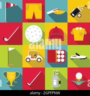 Golf flag with ball. Flat style design - vector Stock Vector Image ...