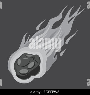 Falling meteorite icon, gray monochrome style Stock Vector