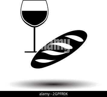 Easter Wine And Bread Icon Stock Vector