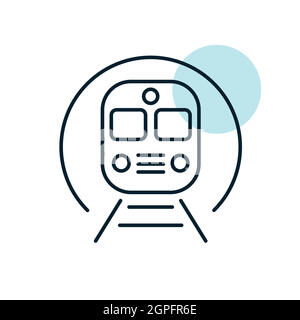 Subway underground metro train flat vector icon Stock Vector