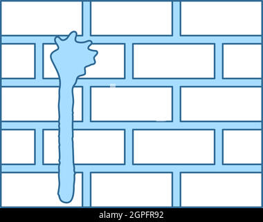 Blood On Brick Wall Icon Stock Vector