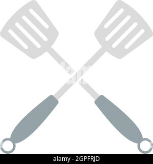 Crossed Frying Spatula Stock Vector