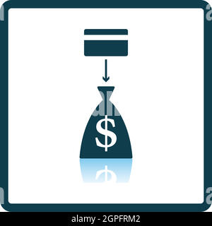 Credit Card With Arrow To Money Bag Icon Stock Vector
