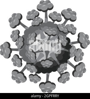 Disease virus cell icon, gray monochrome style Stock Vector