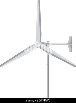 Wind turbine icon, gray monochrome style Stock Vector