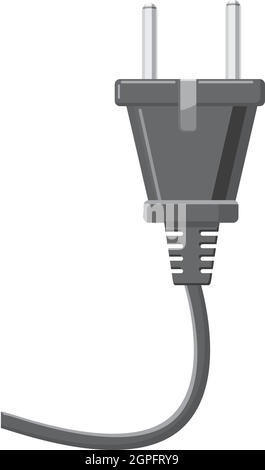 Electrical plug icon, gray monochrome style Stock Vector